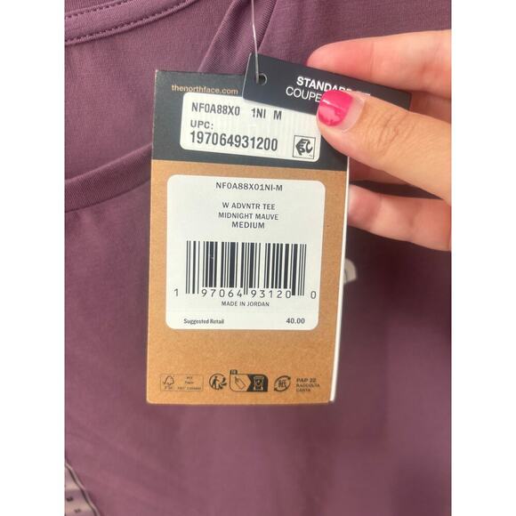 The North Face Women's Midnight Mauve Adventure Tee Size M - Picture 7 of 7